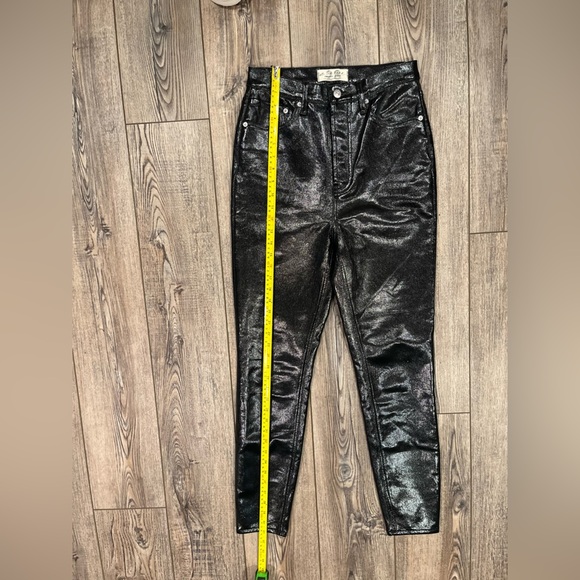 We The Free by Free People Black Metallic Coated Skinny Jeans - Size 28 - Picture 10 of 12